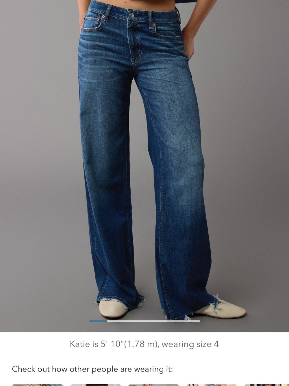 American Eagle Outfitters Women's Dark Blue Wide Leg Jeans - Picture 1 of 3
